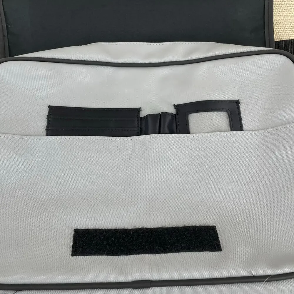 Sport Tek‎ Nylon Crossbody Messenger Transit Bag Vintage 90's y2k, Gray Black